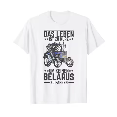 Belarus Farmer Tractor T Shirt vintage Washed Stretched graphic designer clothes Versatile Slightly 