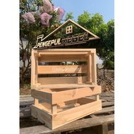 Mini wood crates rustic teak wood crate box