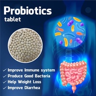 Probiotics White Tablet for Men and Women with Organic Prebiotic Fiber, Digestion and Immunity PUTIH TABLET