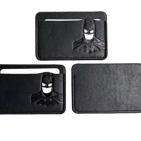 Creative Hero Mask Slim Leather Card Holder - ID Wallet Case for Dad Husband Anniversary Birthday Gi