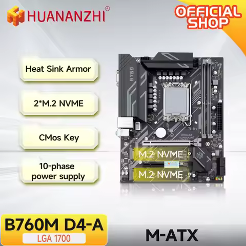 HUANANZHI B760M D4-A M-ATX DDR4 Motherboard Support 12 13 Gen B760 Intel LGA 1700 CPU 12100F 12400F 