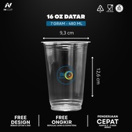 SCREEN PRINTING CUP 16oz Flat 7 grams - IN Brand - Free 4 Sided 1 Color Plastic Cup Sealer / IN INDO