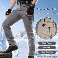 Men's Tactical Pants Multi-Pocket Cargo Pants Waterproof Sweat-Absorbent Training Cargo Pants Cotton Stretch Sport Outdoor Hiking Trousers