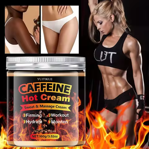 YUITIKUE Caffeine Hot Cream 100g - Thermogenic Sweat & Massage Cream, Tightens & Moisturizes for Wor