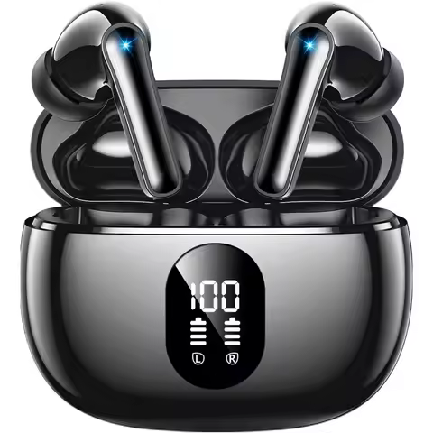 Deep Bass Earbuds with 48H Playtime, Bluetooth 5.3, LED Display, Touch Control, Waterproof, Lightwei