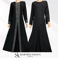 CHERISE | Jubah Haji Umrah Jubah Muslimah Hitam - Abaya, Bersulam &amp; Nursing (#26002)