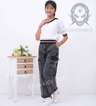 CARGO JEANS ANAK PEREMPUAN/CELANA KULOT CARGO/CARGO PANTS ANAK PEREMPUAN USIA 7-12 TAHUN