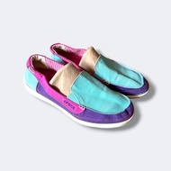 Crocs Walu Canvas Loafer Aqua Fuchia (Low Top Sneakers) Blue Pink Purple) Size 8/25cm