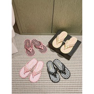 [Purchasing Agent Level]Chanel flip-flops painted style！Little Chanel Striped Slippers Little Chanel