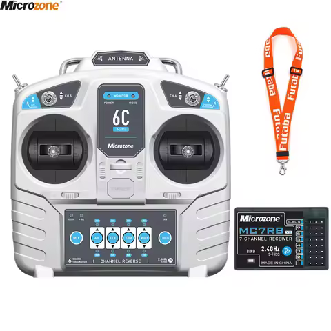 MicroZone MC6C Mini V2 2.4G 6CH Controller Transmitter w/ Receiver Radio System For RC Airplane Dron