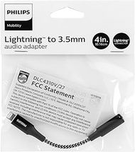 PHILIPS Lightning to 3.5mm Headphone Jack Adapter Dongle 12 Pack, 4 Inch Braided Cable, MFi Certifie