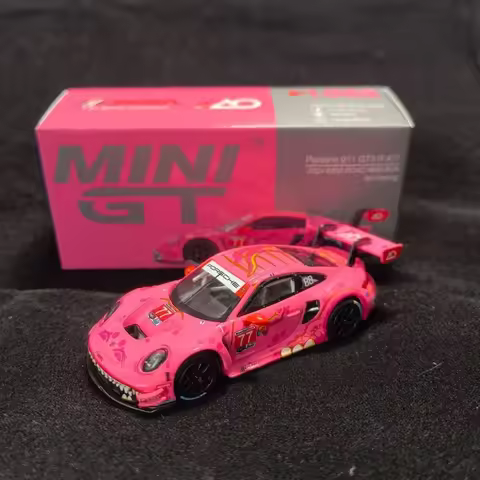 In Stock Mini Gt 1052 1:64 Porsche 911 Gt3 R 77 Rexy Roxy Alloy Diecast Car Model Ornament Ship Now 