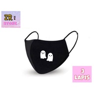 KATUN 3-ply cloth mask - GHOST (Ghost) / 3-layer cloth mask - GHOST (ghost) / Men's earloop headloop