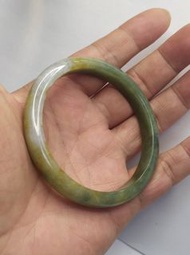 翡翠A玉光令水潤幼潔老種冰三彩福祿壽58.4mm正圈幼條手鐲