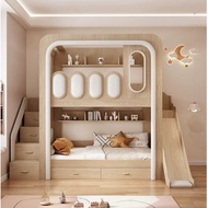 [SG Seller ] kids Bunk Bed with Pull Out Storage Bed|Kids Bunk Bed