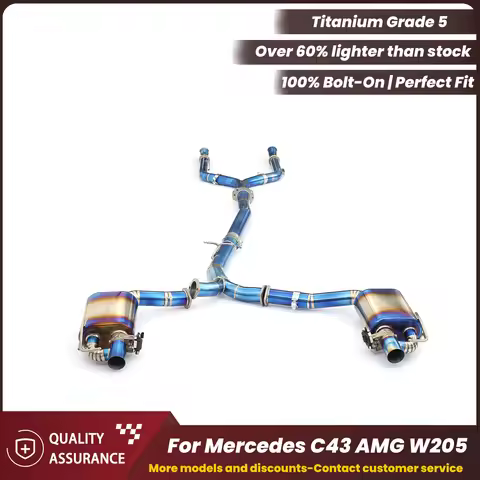 ECCF Titanium Valvetronic Exhaust For Mercedes C43 AMG W205 Aggressive Sound Performance Upgrade Eas