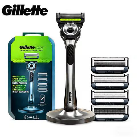 Gillette Labs with Exfoliating Bar by Gillette Razor for Men - 1 Handle, 5 Razor Blade Refills, Incl