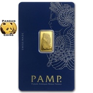 2.5g Pamp Suisse 9999 Gold Bar Lady Fortuna, 2.5 gram