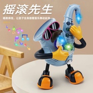 Electric Dancing Mr. Rock Light Music Saxophone Doll Children's Electric Toys 12.3