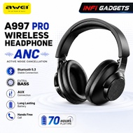 AWEI A997 PRO ANC Wireless Headphones Bluetooth Earphones Foldable Gaming Sport Headphone with Mic