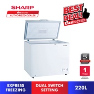 Sharp 220L Chest Freezer SJC218 with Dual Switch Setting 2-1 Chest Chiller / Fridge or Freezer