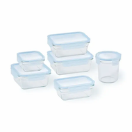 Glasslock - 耐熱玻璃保鮮盒6件套 家庭實用套裝 四面鎖扣保鮮盒 防漏保鮮盒 可拆洗硅膠圈 可微波爐/雪櫃 平行進口