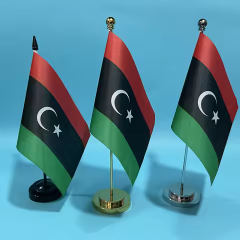 SKY FLAG Office Desk small Flag Of Libya flag 14x21cm polyester Libya National Flag Country Banner D