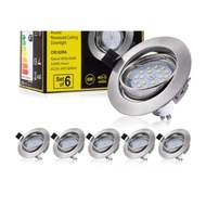 6X GU10 LED Recessed Ceiling Lights, Adjustable Downlights 5W Cool White 6000K 600lm = 54W Bulb Spot Lights for Living R