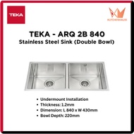 TEKA Undermount Stainless Steel 2 Bowls Sink ARQ 2B 840 / TEKA Sinki ARQ 2B 840 / KUTCHENHAUSS