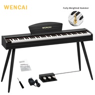 WENCAI Digital Piano 88 Weighted Keys Upright Full-Size Sustain 3 Pedals Electric Keyboard Piano【1Ye