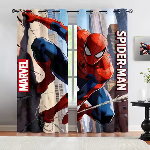Spider-Man City Climb Blackout Curtains Light Blocking Room Darkening Window Drapes For Boys Bedroom