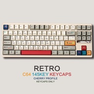 Alice Retro C64 Keycaps 145Keys/Set  PBT Cherry Profile Custom Keycaps for Gateron Cherry MX Switche