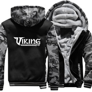 ZZOOI Vikings Viking Odin Cool Punk Athelstan Valhalla Winter Thicken Jacket Zip Up Men Fleece Hoodi