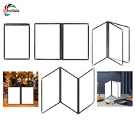 [chulisia] Restaurant Menu Cover Clear Double Panel PU Leather Frame 9.06x12.60inch Menu Holder for 