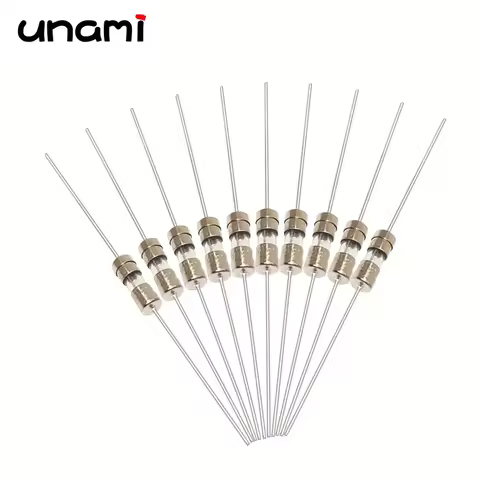 10pcs 0.5A 1A 1.5A 2A 3A 3.15A 4A 5A 6.3A 8A 10A 15A 250V 3.6x10mm Lead Wire Fast/Slow Blow Glass Fu