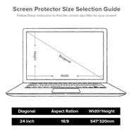 llano อะคริลิก Anti-blue Ray ฟิล์มกันรอยหน้าจอคอมพิวเตอร์แบบแขวน ฟิล์ม PET HD ป้องกันแสงสะท้อน / Ant