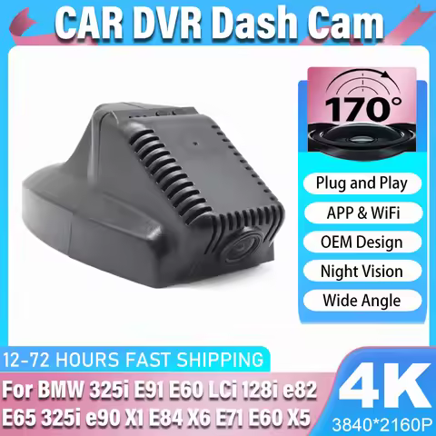 For BMW 325i E91 E60 LCi 128i e82 7er E65 325i e90 X1 E84 X6 E71 E60 X5 4K Dash Cam Front Rear Car C