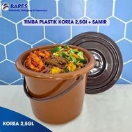 Korean Celebration Bucket 2.5 Gl + Side Dish Container Blessing and Durable Bucket/ Multipurpose Pla