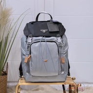 Second-Hand PR D Type Re-Nylon Gray Nylon Men's Backpack Travel Bag Handbag 2VZ135 6d9 cf57e