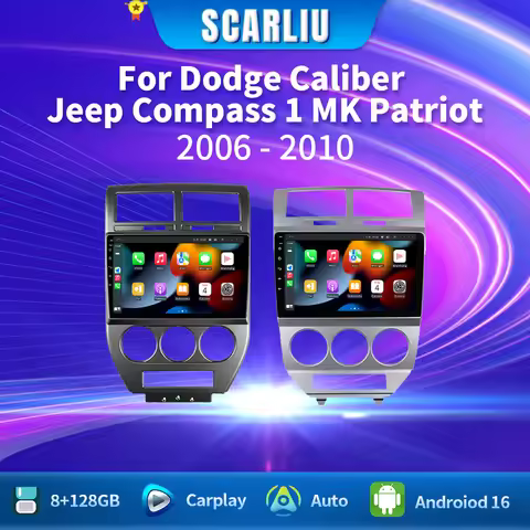 Android 16 For Dodge Caliber Jeep Compass 1 MK Patriot 2006 - 2010 Car Radio Multimedia Player Navig