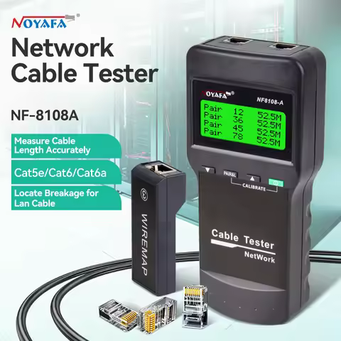 NOYAFA NF-8108A Network Cable Tester LCD Display Cable Tracker Cat5E Cat6E Cable Tester for STP/UTP 