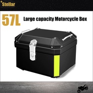 Aluminium Top Box 57L Motorcycle Top Box Premium Motorcycle Waterproof Storage Box Helmet Box with B