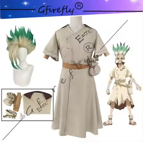 Anime Dr.STONE Senku Ishigami Cosplay Costume Character Accessories Wig Set Halloween Party Performa