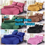 SET CADAR PLAIN QUEEN 7IN1 / SINGLE 4IN1 COMFORTER TEBAL