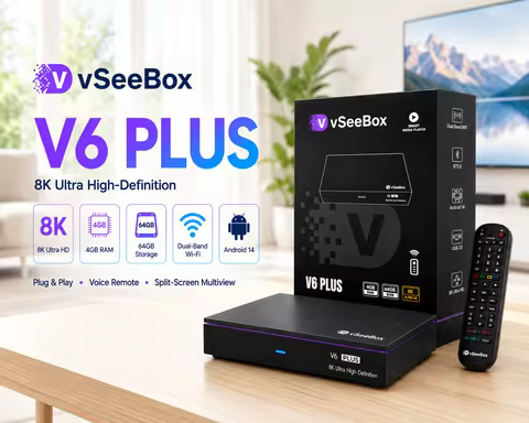 VSeeBox V6 Plus | Authorized US Distributor | Same Day USA Shipping | Android Media Player 64Gb Stor