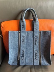 牛仔Chloe Chloé  woody tote bag 45D-Denim  （情人節禮物）