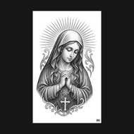 TATOMANIASTORE-semi-permanent temporary tattoo stickers Motif 86 Virgin Mary