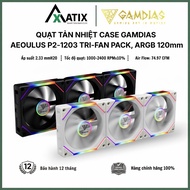 [GENUINE] AEOLUS P2-1203 Radiator Fan | 1000-2400 rounds | 75 CFM 12V (Fan) 5V(RGB) Gamdias -