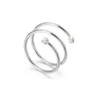 [ LAST CHANCE RM89 ] CELOVIS Hebe Spiral Loop with Cubic Zirconia Cuff Wrap Ring in Silver