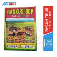 Racun Tikus Rackus 80P [1 Pack/10 Bungkus] / Pembasmi Tikus Paling Ampuh / Umpan Lem Perangkap Tikus